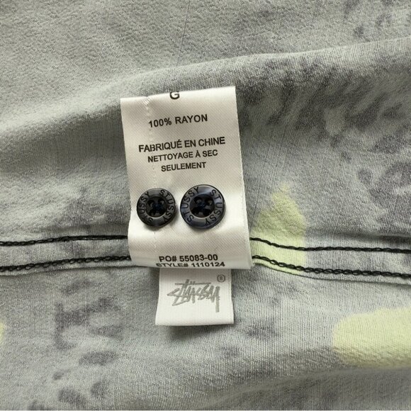 Stussy Men's Size Large Sonoma Camp Collar Printed Crepe Shirt 100% Rayon - Picture 7 of 15